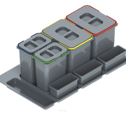 Pojemnik na odpady PRAKTIKO 90 poczwórny 2x20l + 2x9l