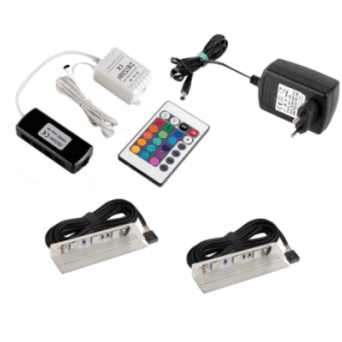 Zestaw 2-pkt klipsów LED RGB PVC