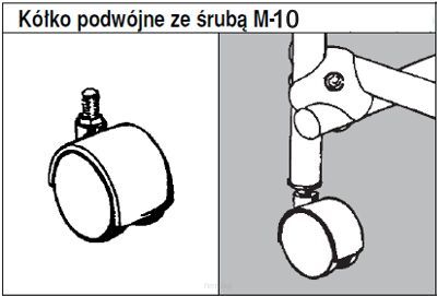 System TRIS AC512A Kółko podwójne tworzywowe ze śrubą M10