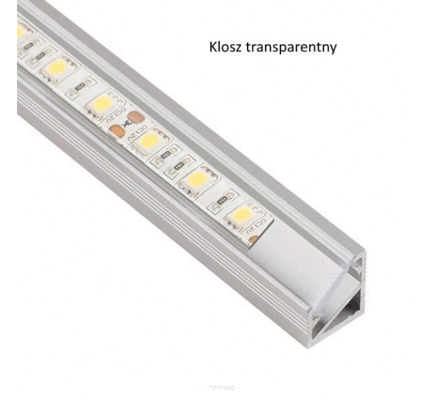 Profil LED narożny TRI-LINE MINI 2m - Aluminium-Transparentny